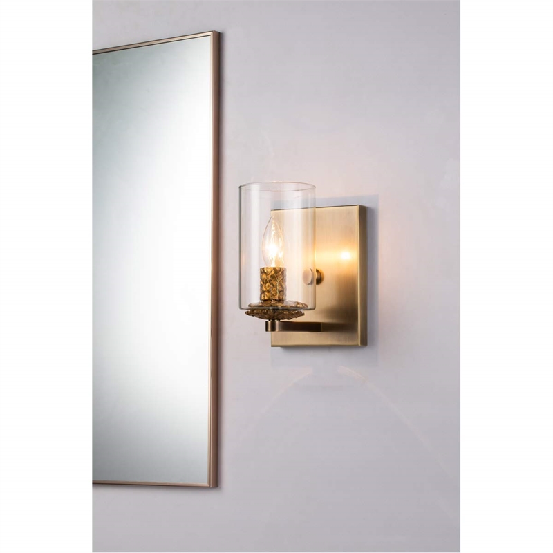 Lucas McKearn Bolivar 1-light Metal Bath Vanity Light in Antique Brass