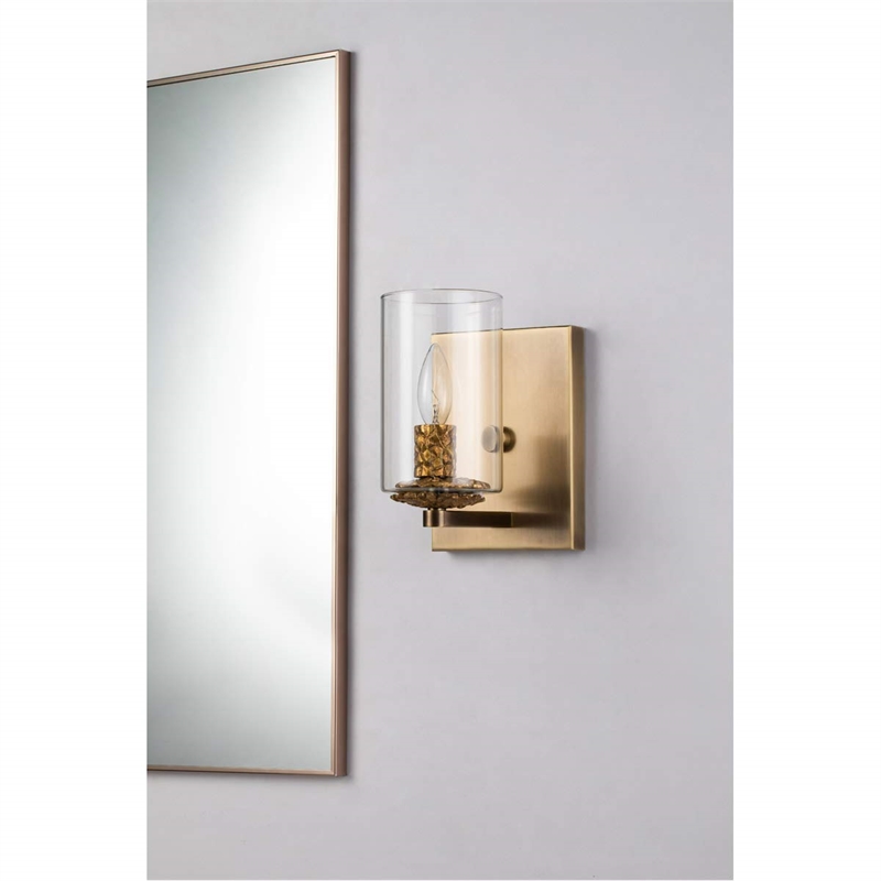 Lucas McKearn Bolivar 1-light Metal Bath Vanity Light in Antique Brass