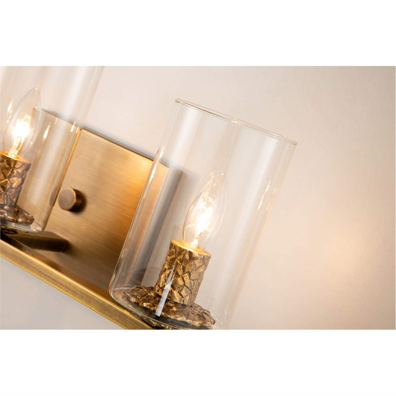 Lucas McKearn Bolivar 3-light Metal Bath Vanity Light in Antique Brass