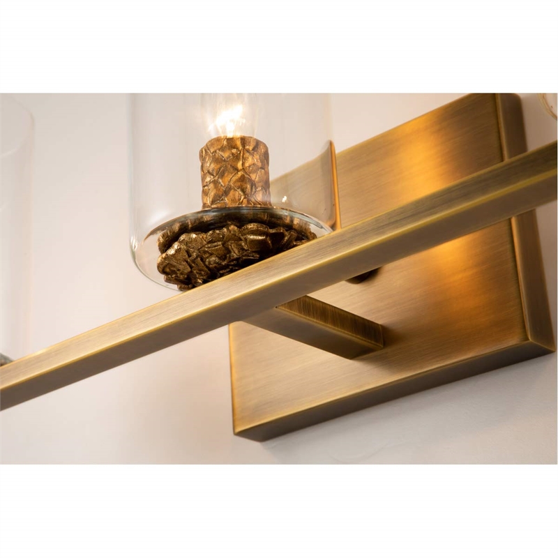 Lucas McKearn Bolivar 3-light Metal Bath Vanity Light in Antique Brass