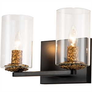 Lucas McKearn Bolivar 2-light Metal Bath Vanity Light in Matte Black