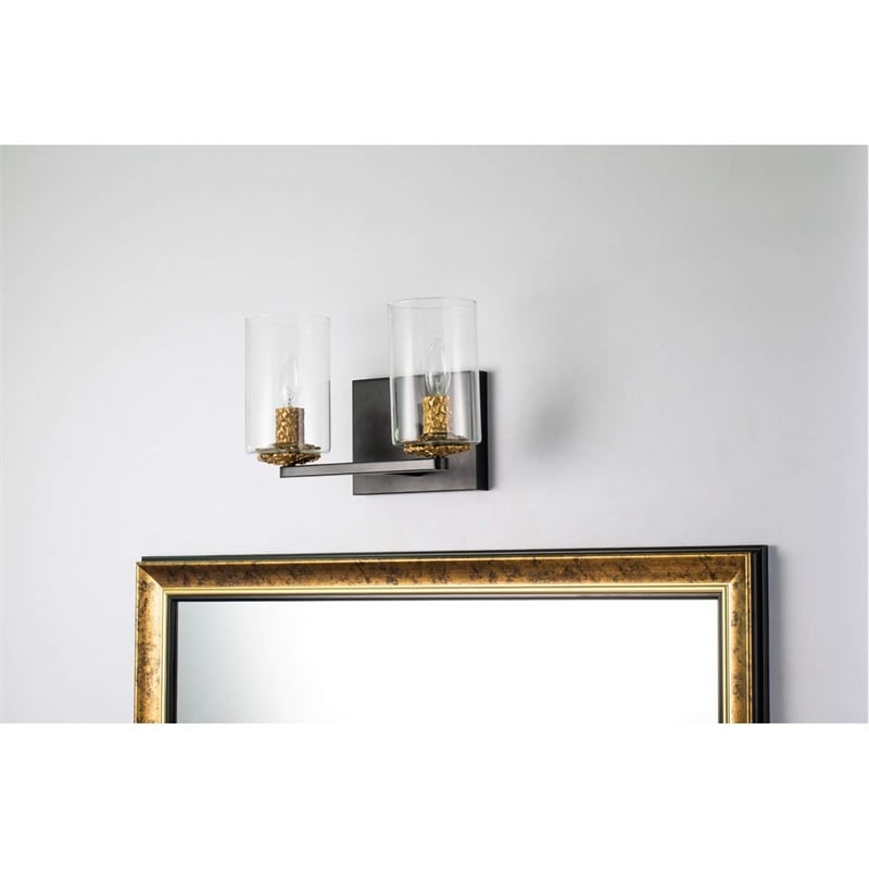 Lucas McKearn Bolivar 2-light Metal Bath Vanity Light in Matte Black