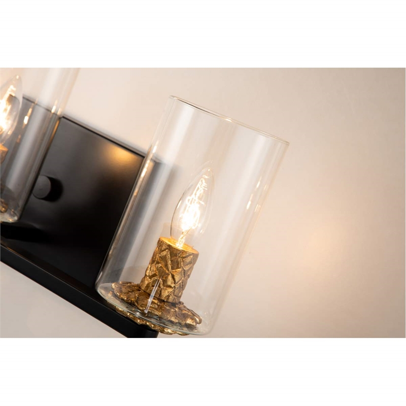 Lucas McKearn Bolivar 3-light Metal Bath Vanity Light in Matte Black