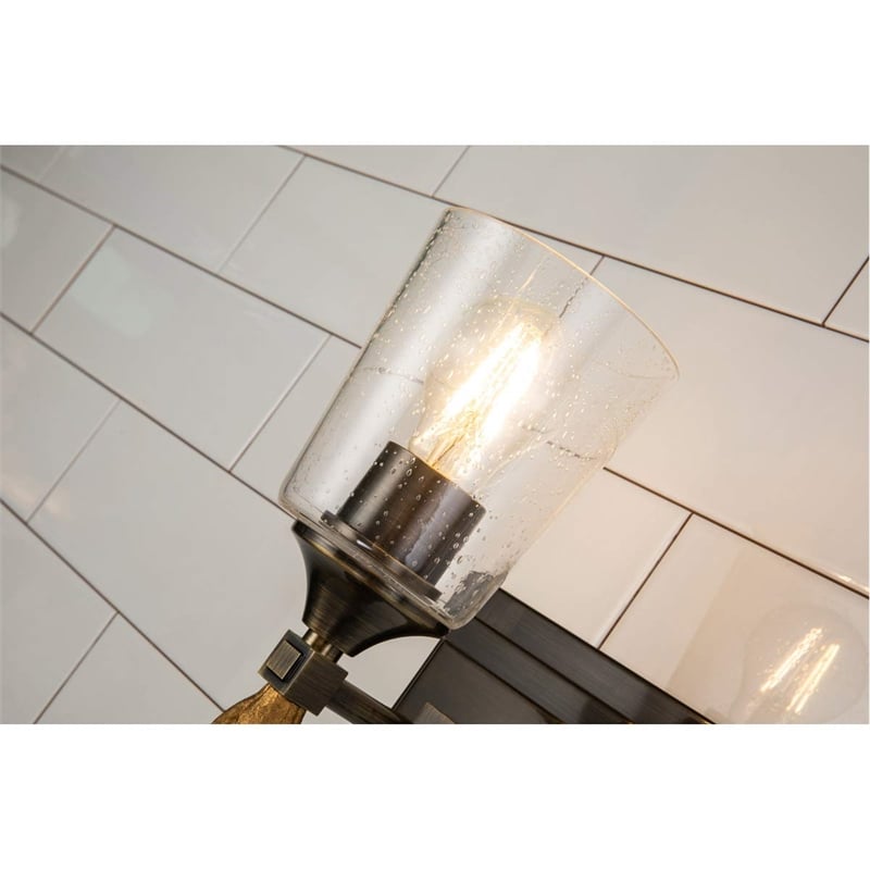 Lucas McKearn Vetiver 1-light Flame-shaped Bath Vanity Light in Dark Bronze