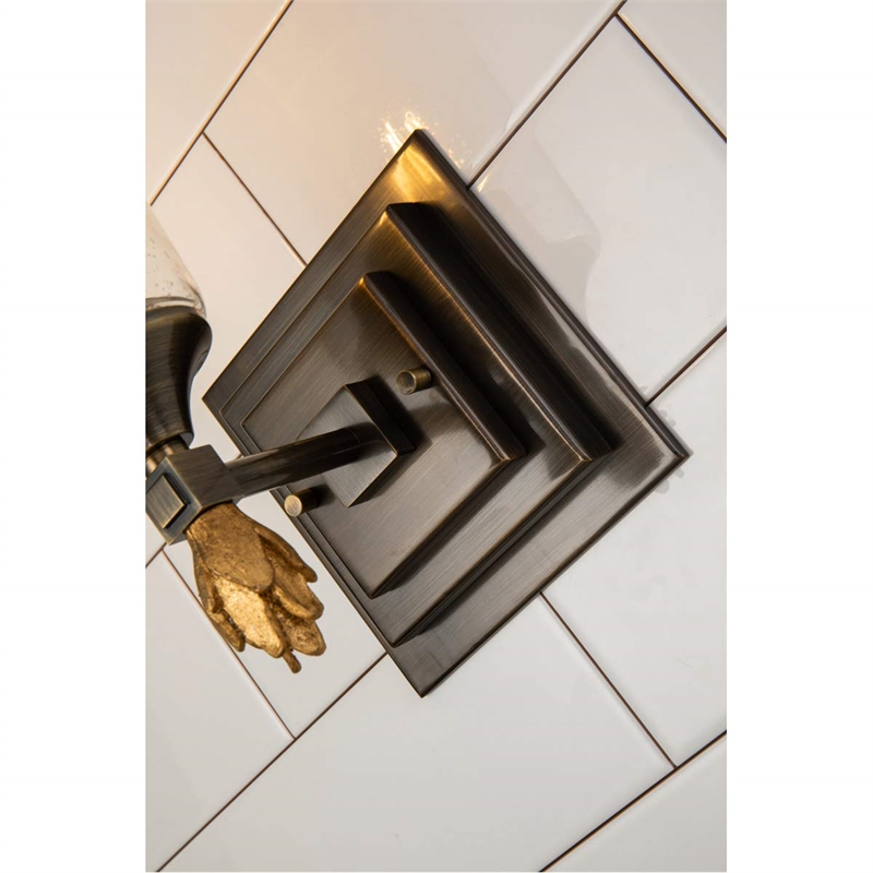 Lucas McKearn Vetiver 1-light Flame-shaped Bath Vanity Light in Dark Bronze