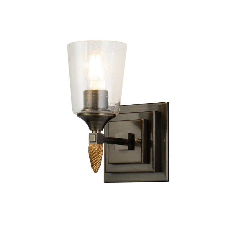 Lucas McKearn Vetiver 1-light Acorn-shaped Bath Vanity Light in Dark Bronze