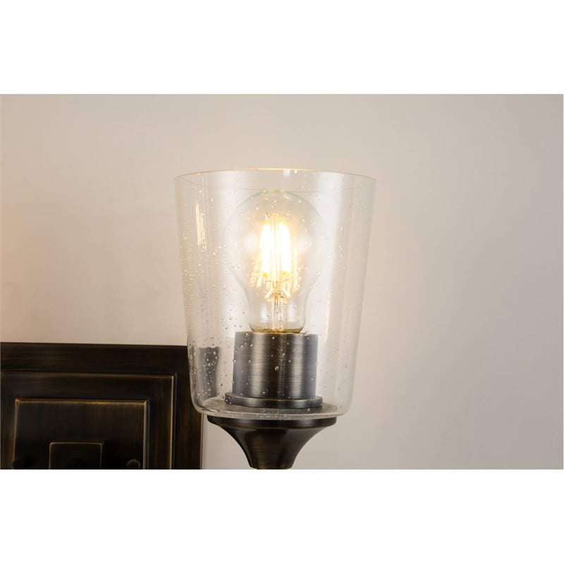 Lucas McKearn Vetiver 2-light Flame-shaped Bath Vanity Light in Dark Bronze