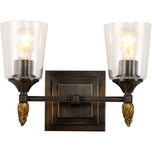 Lucas McKearn Vetiver 2-light Acorn-shaped Bath Vanity Light in Dark Bronze