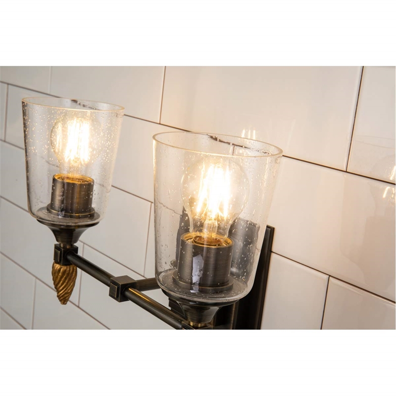 Lucas McKearn Vetiver 2-light Acorn-shaped Bath Vanity Light in Dark Bronze