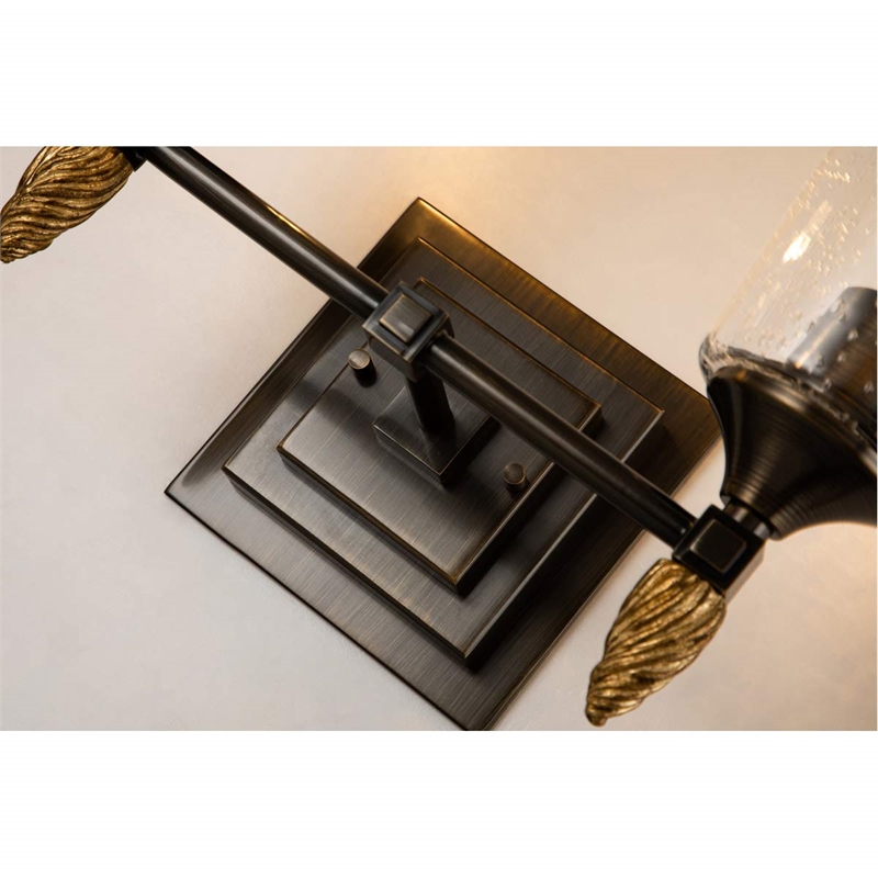 Lucas McKearn Vetiver 2-light Acorn-shaped Bath Vanity Light in Dark Bronze