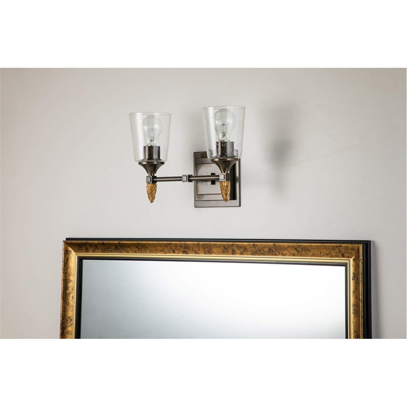 Lucas McKearn Vetiver 2-light Acorn-shaped Bath Vanity Light in Dark Bronze