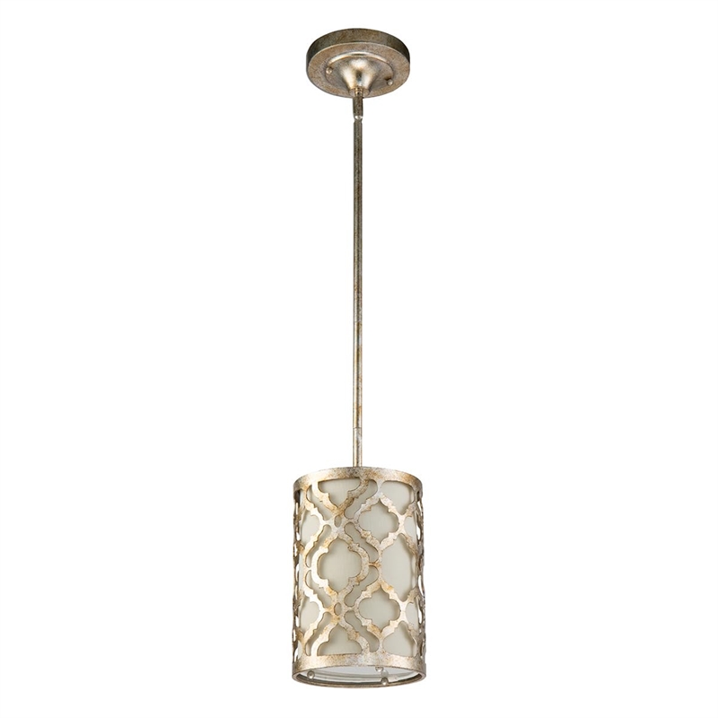Lucas McKearn Arabella 1-light Metal Mini Pendant in Distressed Silver