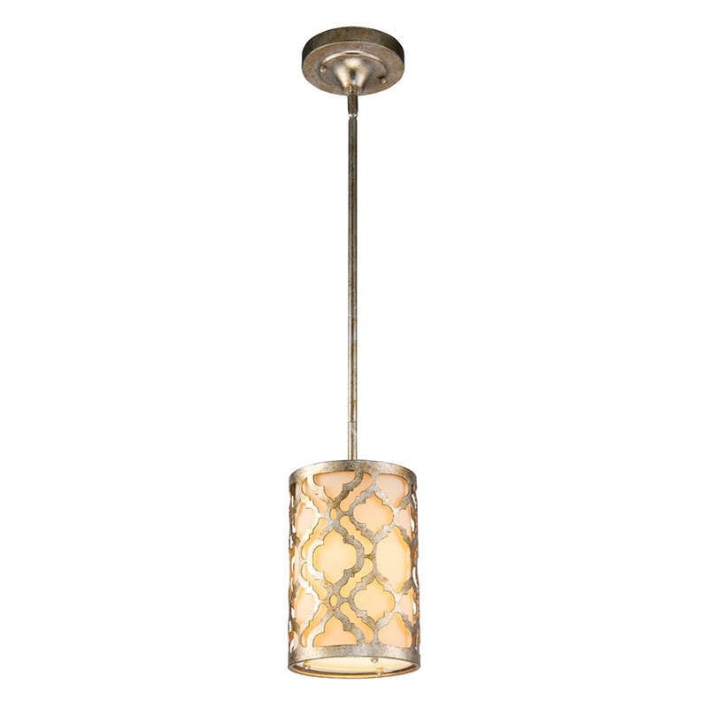 Lucas McKearn Arabella 1-light Metal Mini Pendant in Distressed Silver