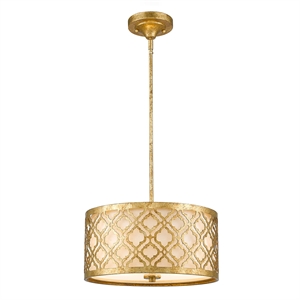 Lucas McKearn Arabella 16&quot 2-Light Metal Medium Pendant and Semi Flush in Gold