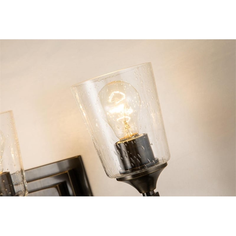 Lucas McKearn Vetiver 3-light Flame-shaped Bath Vanity Light in Dark Bronze