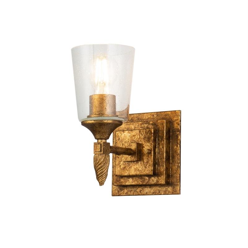 Lucas McKearn Vetiver 1-light Acorn-shaped Bath Vanity Light in Gold Leaf