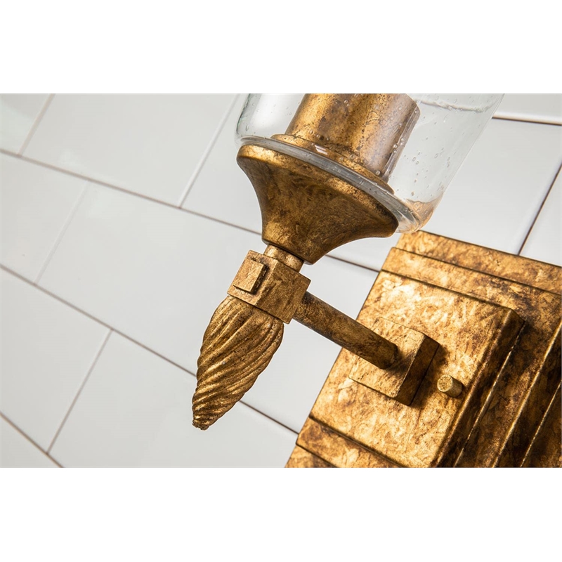 Lucas McKearn Vetiver 1-light Acorn-shaped Bath Vanity Light in Gold Leaf