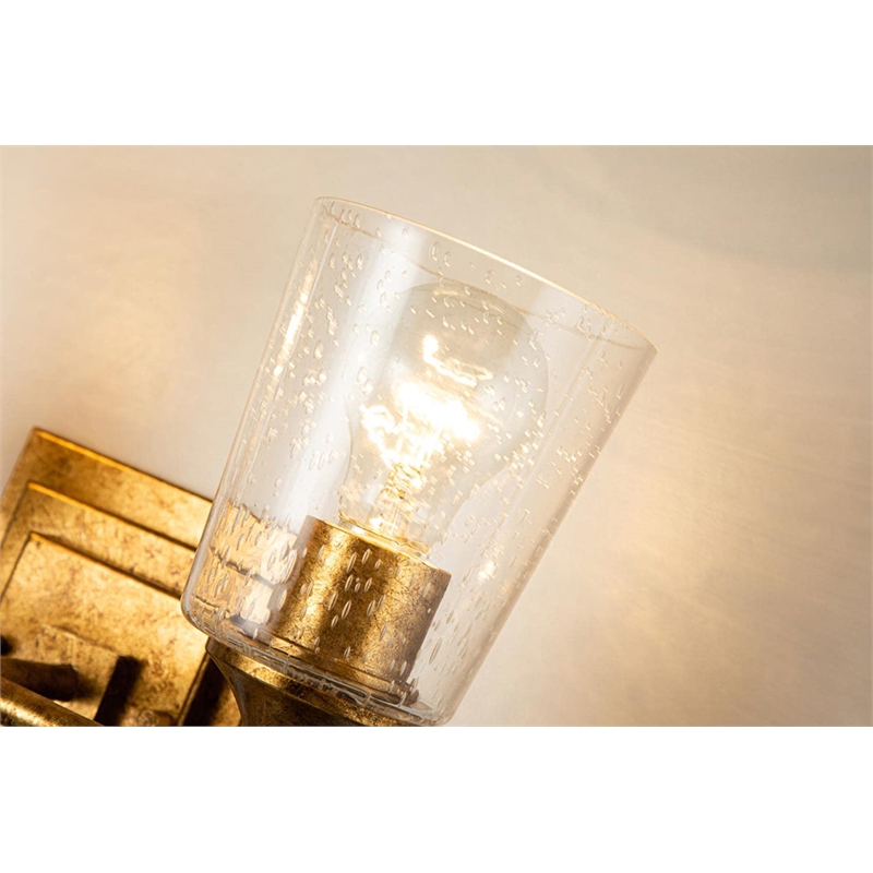 Lucas McKearn Vetiver 2-light Flame-shaped Bath Vanity Light in Gold Leaf