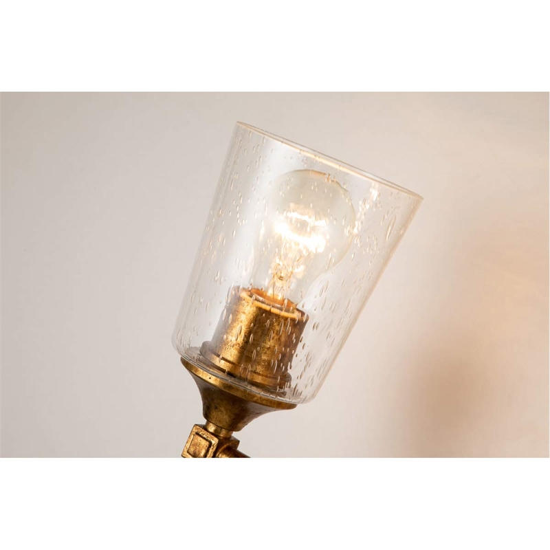 Lucas McKearn Vetiver 3-light Flame-shaped Bath Vanity Light in Gold Leaf