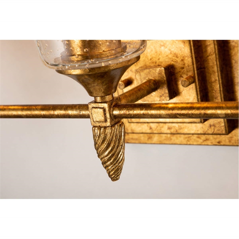 Lucas McKearn Vetiver 3-light Acorn-shaped Bath Vanity Light in Gold Leaf