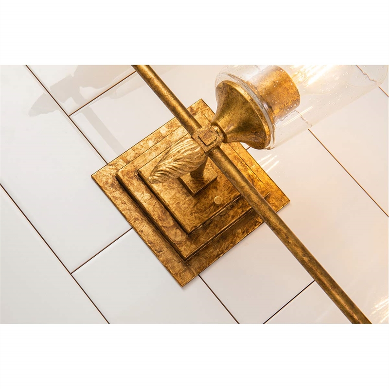 Lucas McKearn Vetiver 3-light Acorn-shaped Bath Vanity Light in Gold Leaf