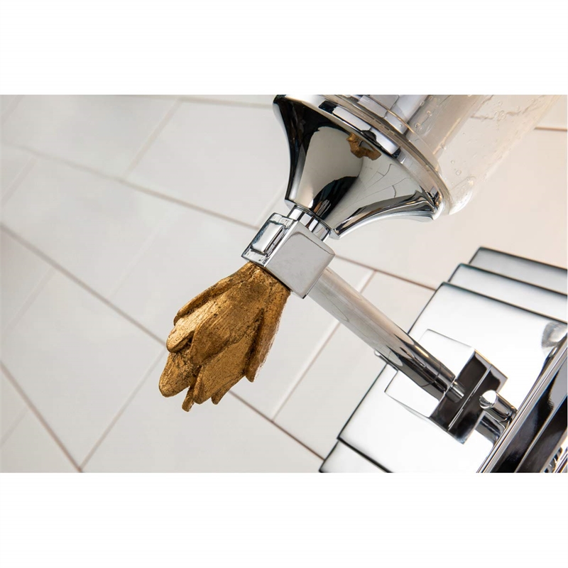 Lucas McKearn Vetiver 1-light Gold Flame-shaped Bath Vanity Light in Chrome