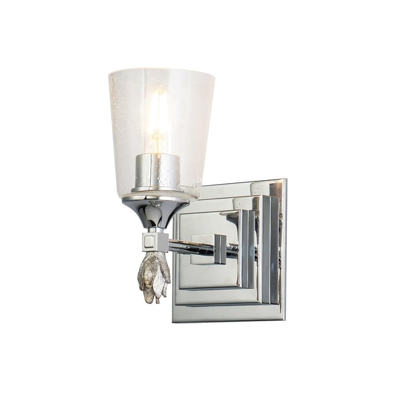 Lucas McKearn Vetiver 1-light Silver Flame-shaped Bath Vanity Light in Chrome