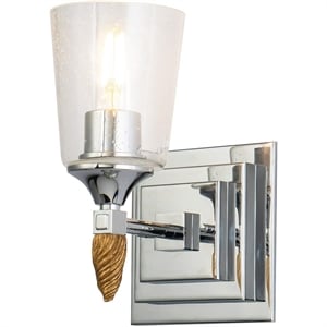 Lucas McKearn Vetiver 1-light Gold Acorn-shaped Bath Vanity Light in Chrome
