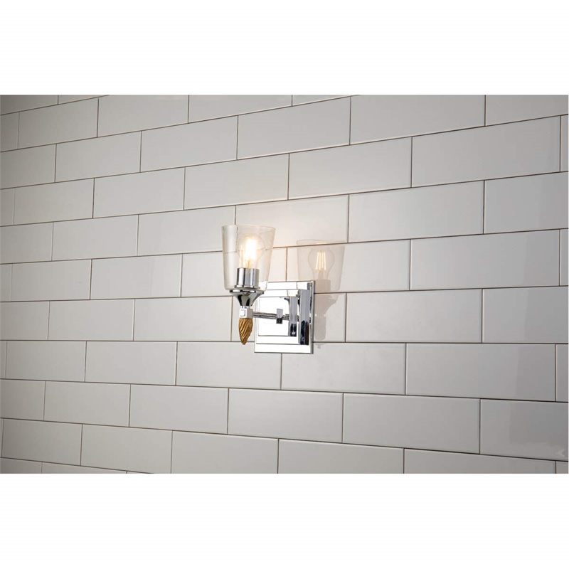 Lucas McKearn Vetiver 1-light Gold Acorn-shaped Bath Vanity Light in Chrome