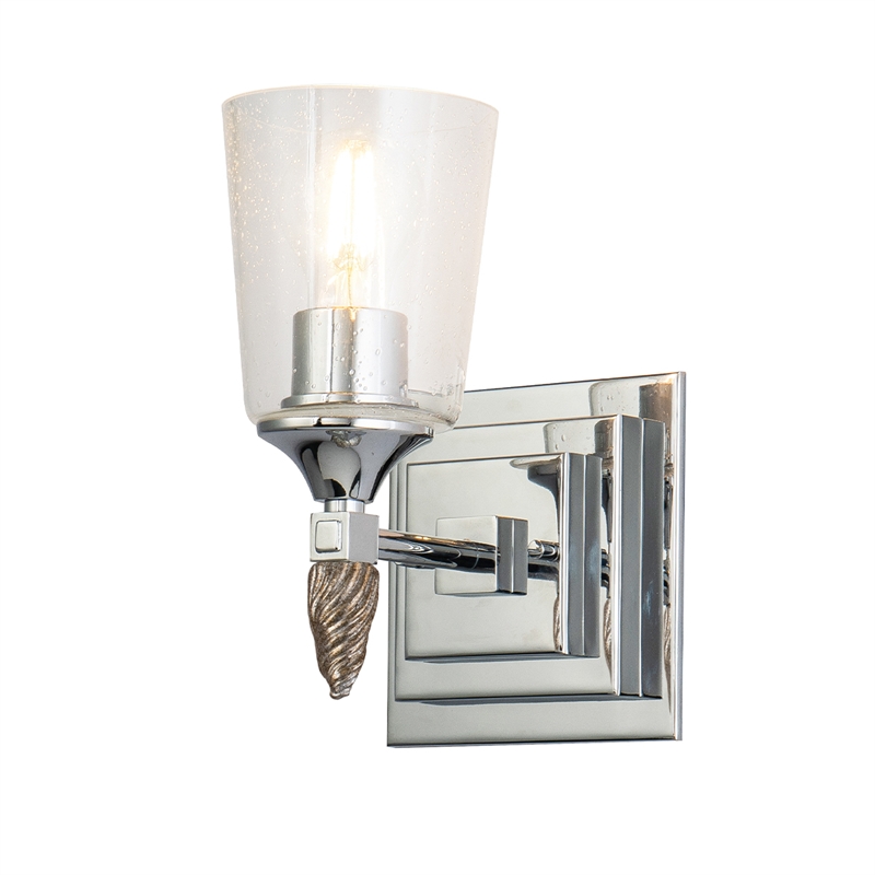Lucas McKearn Vetiver 1-light Silver Acorn-shaped Bath Vanity Light in Chrome