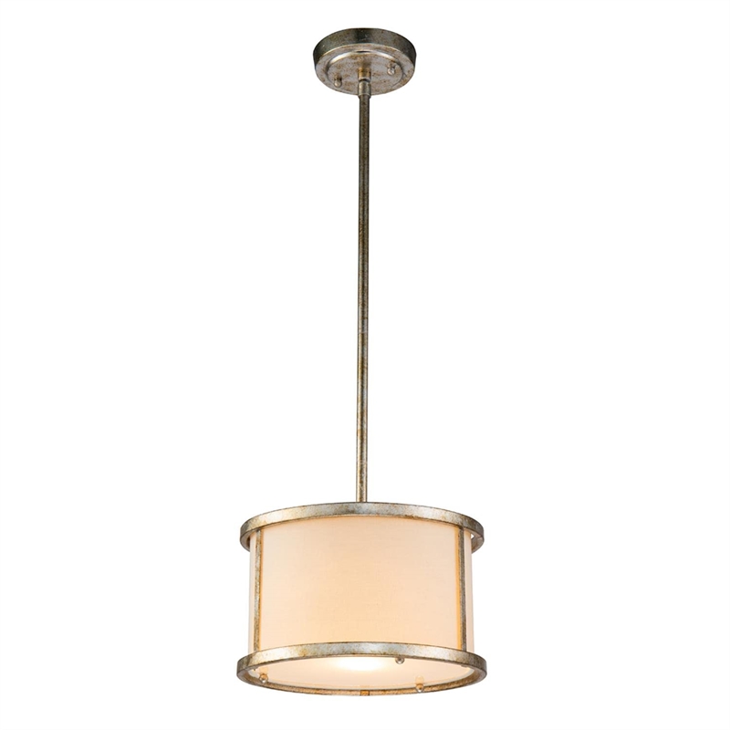 Lucas McKearn Lemuria 1-light Transitional Metal Mini Pendant in Silver Leaf