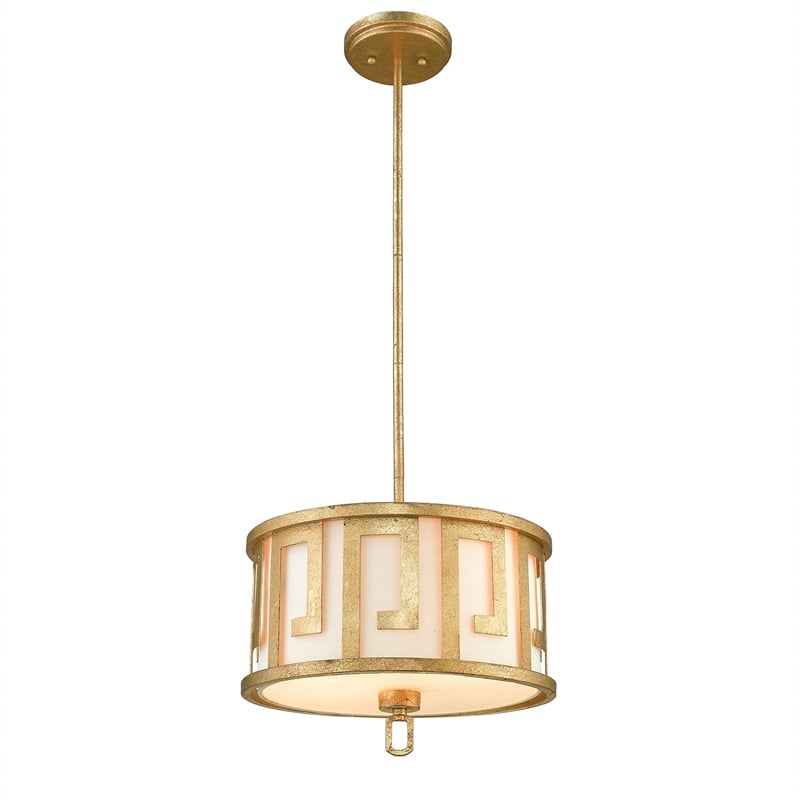 Lucas McKearn Lemuria 2-Light Transitional Metal Medium Pendant in Gold Leaf