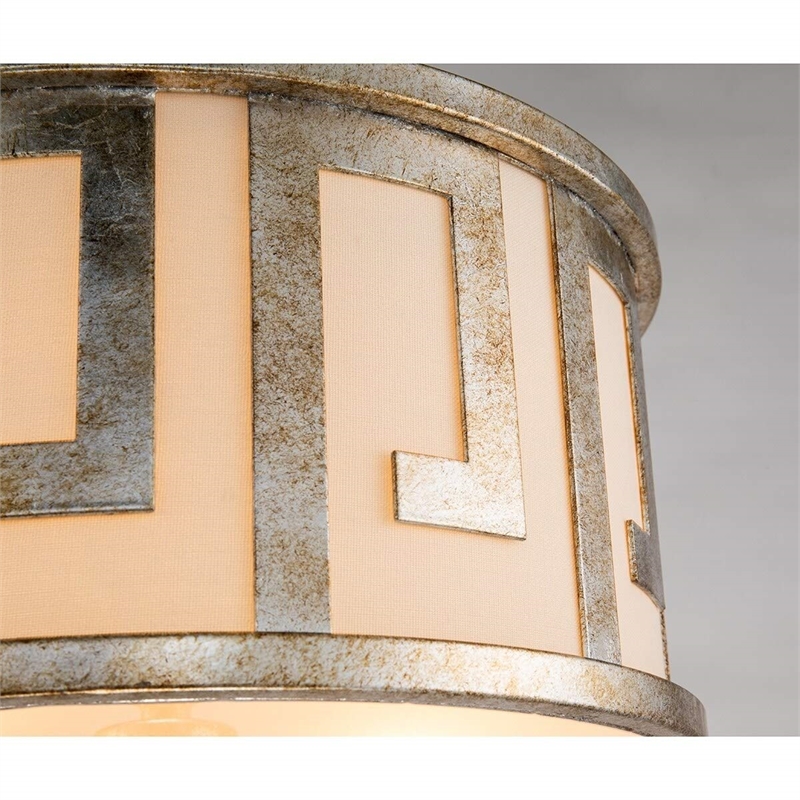 Lucas McKearn Lemuria 2-Light Transitional Metal Medium Pendant in Silver Leaf