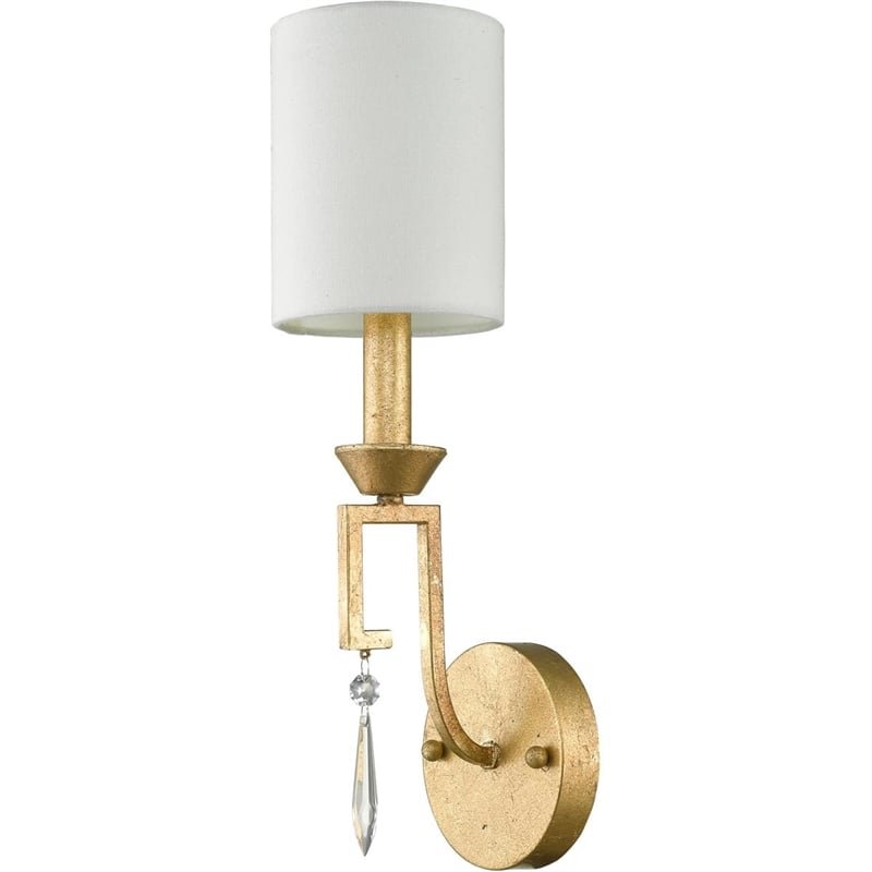Lucas McKearn Lemuria 1-light Transitional Metal Sconce in Gold Leaf/White