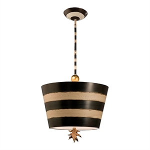 Lucas McKearn South Beach 15&quot 1-light Metal Pendant with Gold Accents in Black
