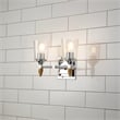 Lucas McKearn Vetiver 2-light Silver Flame-shaped Bath Vanity Light in Chrome