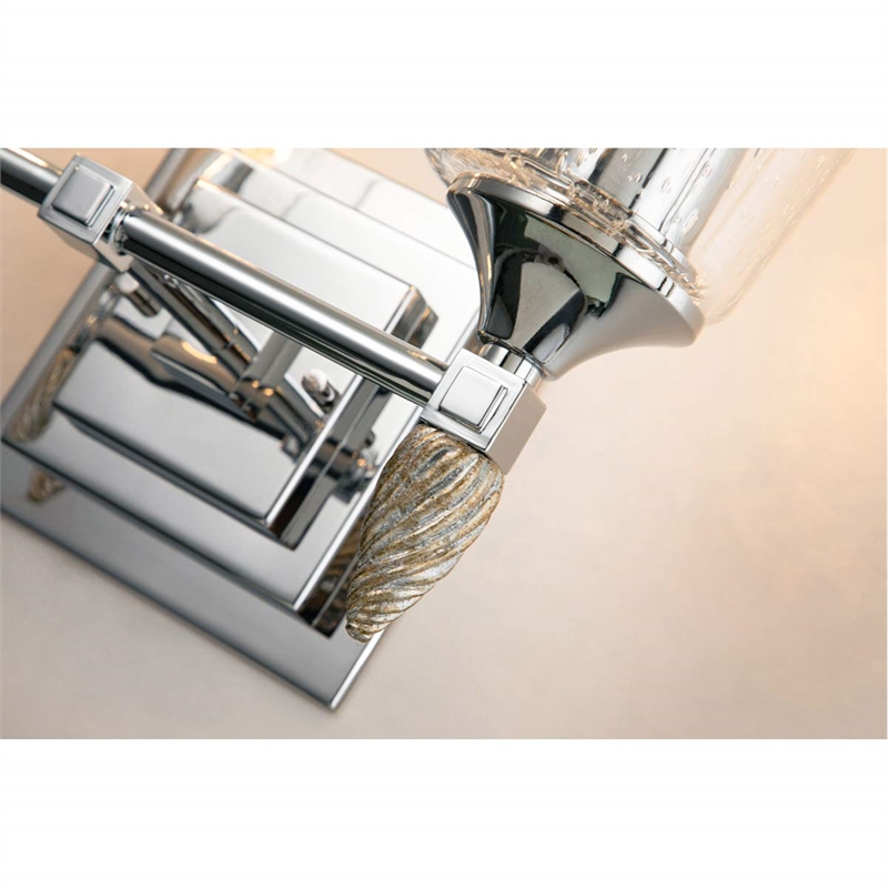 Lucas McKearn Vetiver 2-light Silver Acorn-shaped Bath Vanity Light in Chrome