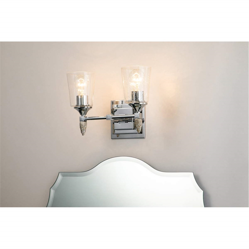 Lucas McKearn Vetiver 2-light Silver Acorn-shaped Bath Vanity Light in Chrome