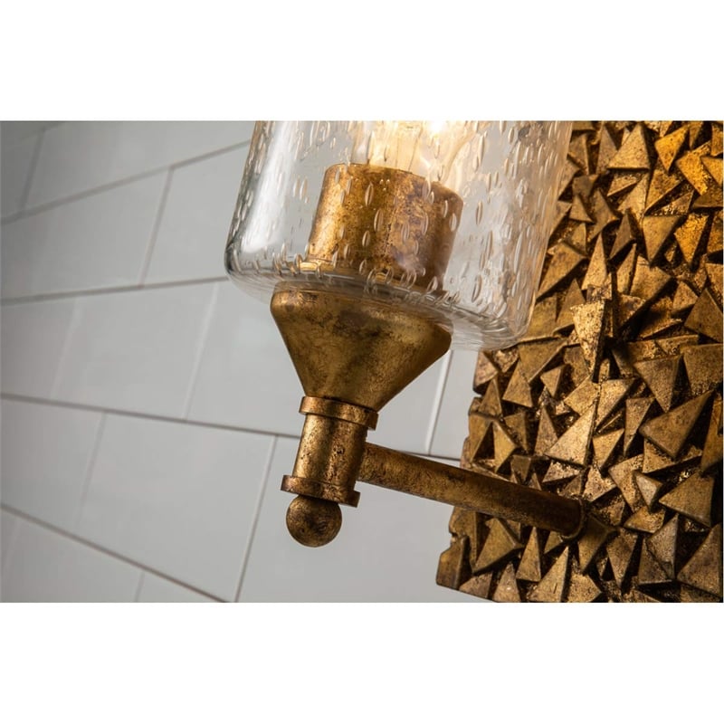 Lucas McKearn Mosaic 1-light Metal Bath Vanity Light in Antique Gold