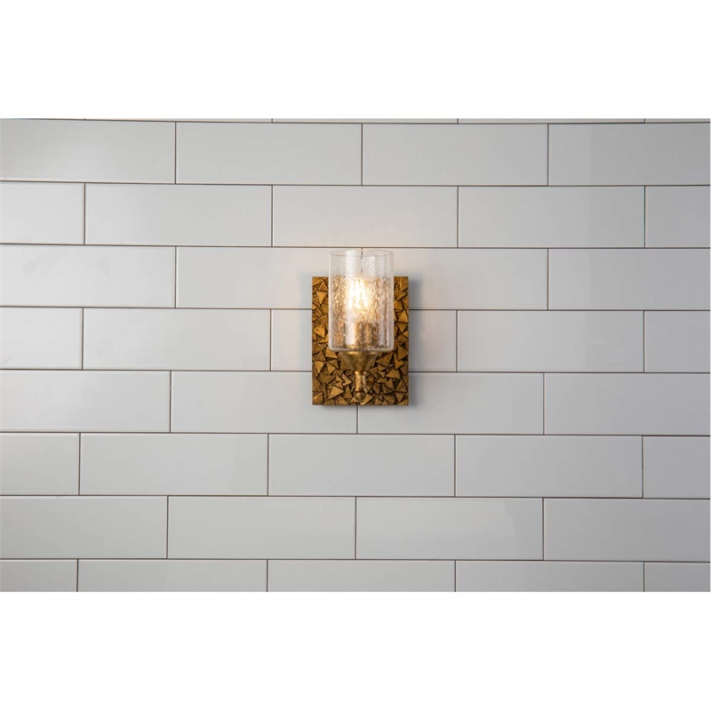 Lucas McKearn Mosaic 1-light Metal Bath Vanity Light in Antique Gold