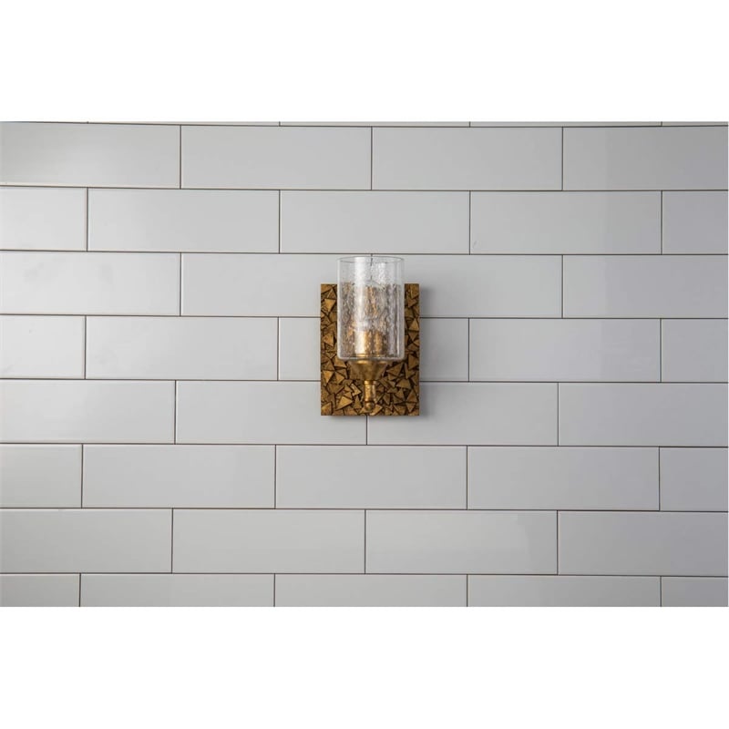 Lucas McKearn Mosaic 1-light Metal Bath Vanity Light in Antique Gold