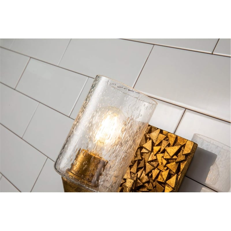 Lucas McKearn Mosaic 1-light Metal Bath Vanity Light in Antique Gold