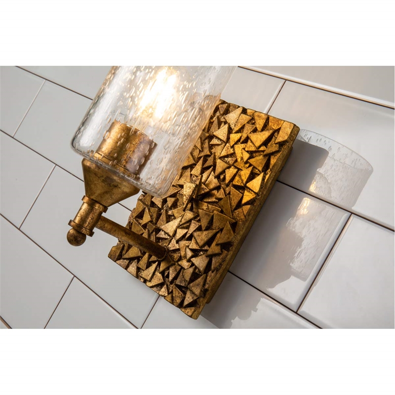 Lucas McKearn Mosaic 1-light Metal Bath Vanity Light in Antique Gold