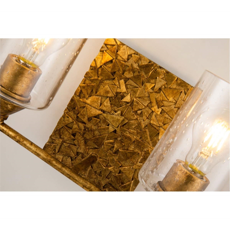 Lucas McKearn Mosaic 2-light Metal Bath Vanity Light in Antique Gold