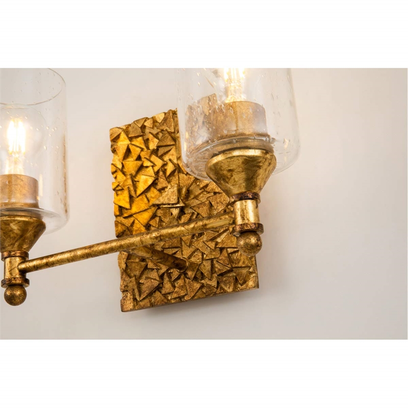 Lucas McKearn Mosaic 2-light Metal Bath Vanity Light in Antique Gold