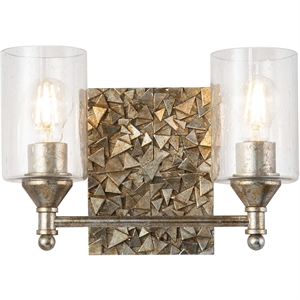 Lucas McKearn Mosaic 2-light Metal Bath Vanity Light in Antique Silver
