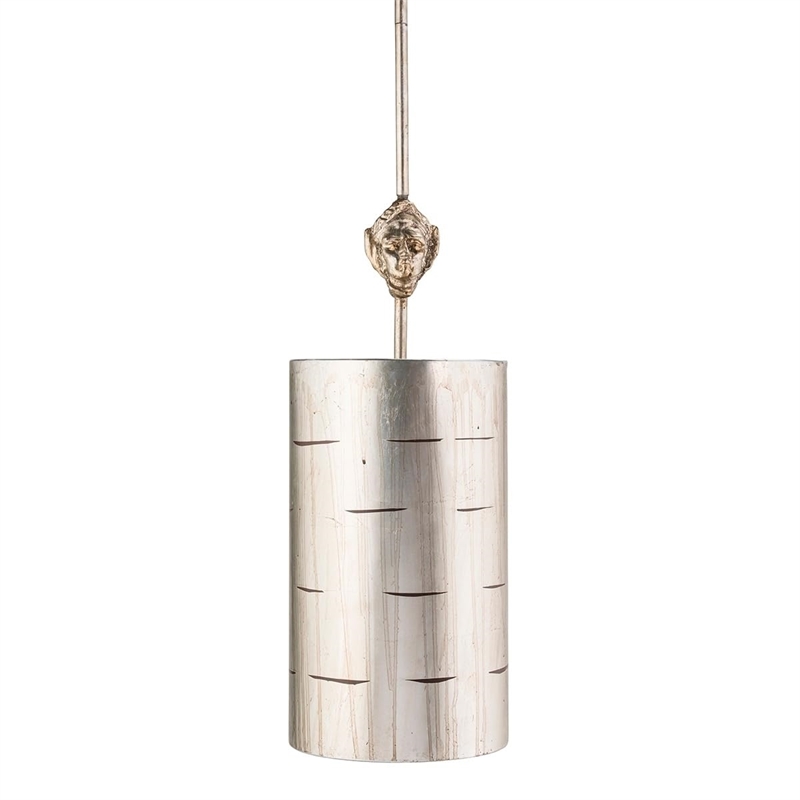 Lucas McKearn Fragment 1-light Traditional Resin Mini Pendant in Silver Leaf