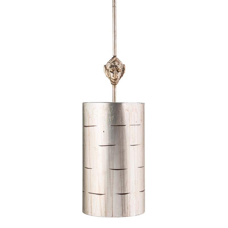 Lucas McKearn Fragment 1-light Traditional Resin Mini Pendant in Silver Leaf