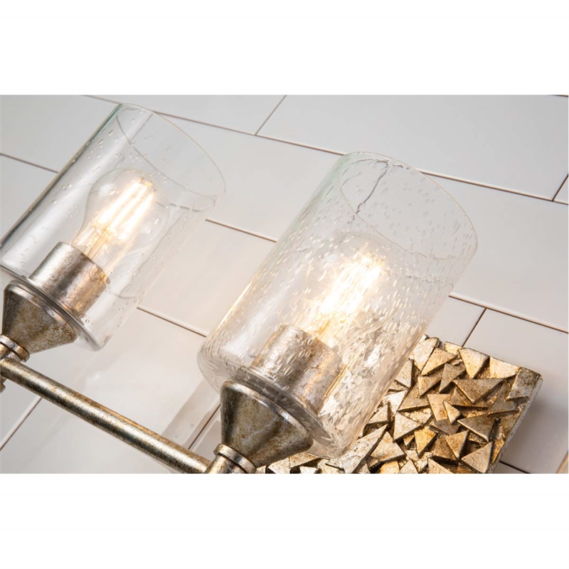 Lucas McKearn Mosaic 3-light Metal Bath Vanity Light in Antique Silver