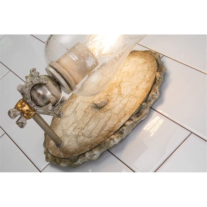 Lucas McKearn Trellis 1-light Metal Bath Vanity Light in Neutral Cream/Silver